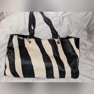 Cecconi Piero Zebra Calf Hair  Satchel Handbag.